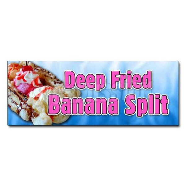 Signmission DEEP FRIED BANANA SPLITsticker banana deep batter syrup ice cream, D-12 Deep Fried Banana Split D-12 Deep Fried Banana Split - main